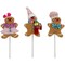 Northlight Set of 3 Plush Gingerbread Christmas Picks 10"